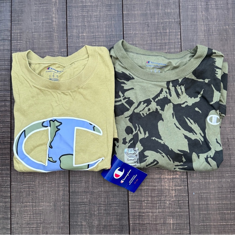 NWT Champion Bundle - Men's Olive and Camo Tees Small